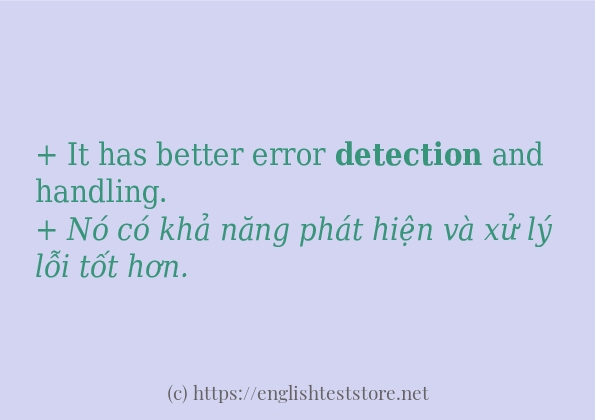 Cách sử dụng và câu ví dụ của từ detection