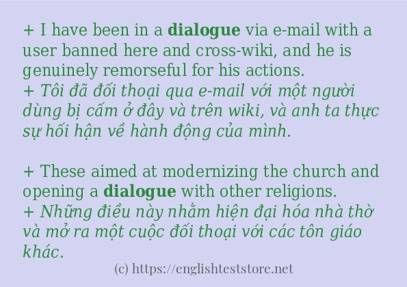 Cách sử dụng và câu ví dụ của từ dialogue