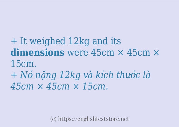 Cách sử dụng và câu ví dụ của từ dimensions