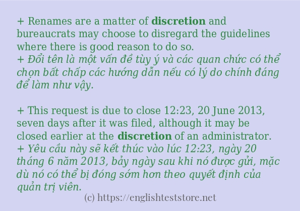 Cách sử dụng và câu ví dụ của từ discretion