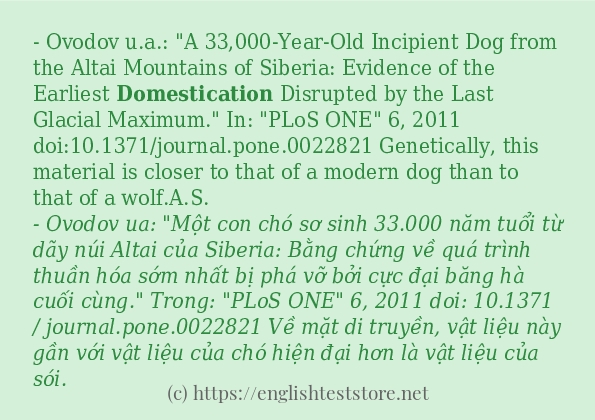 Cách sử dụng và câu ví dụ của từ domestication