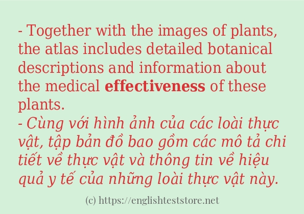 Cách sử dụng và câu ví dụ của từ effectiveness