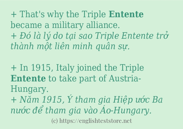 Cách sử dụng và câu ví dụ của từ entente