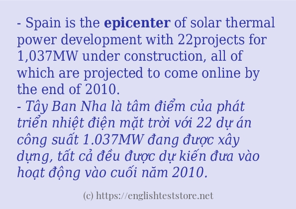 Cách sử dụng và câu ví dụ của từ epicenter