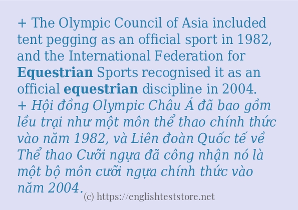 Cách sử dụng và câu ví dụ của từ equestrian