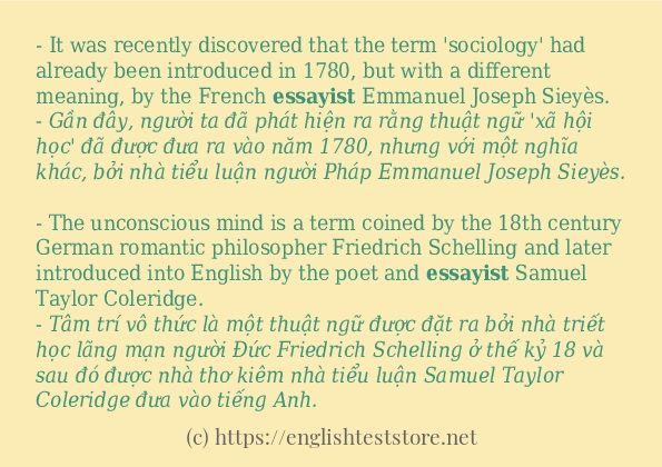 Cách sử dụng và câu ví dụ của từ essayist