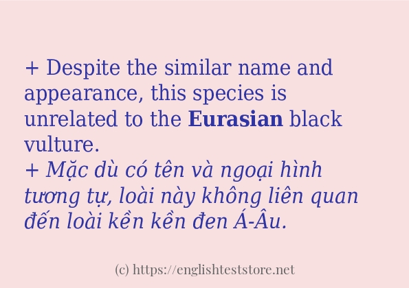 Cách sử dụng và câu ví dụ của từ eurasian