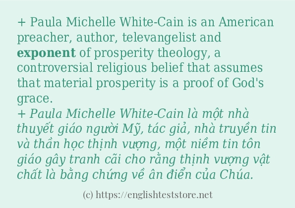 Cách sử dụng và câu ví dụ của từ exponent