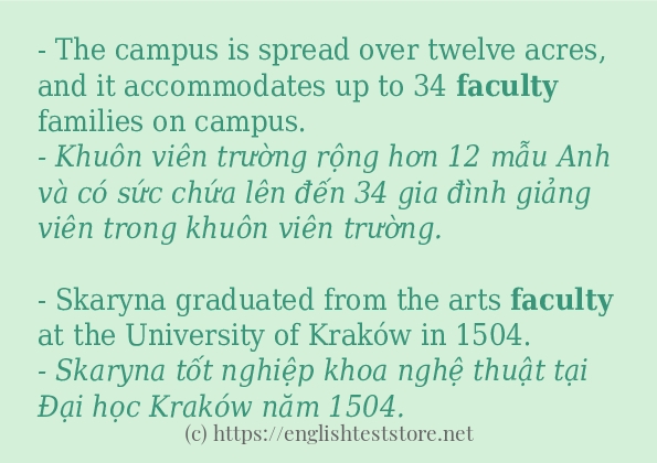 Cách sử dụng và câu ví dụ của từ faculty