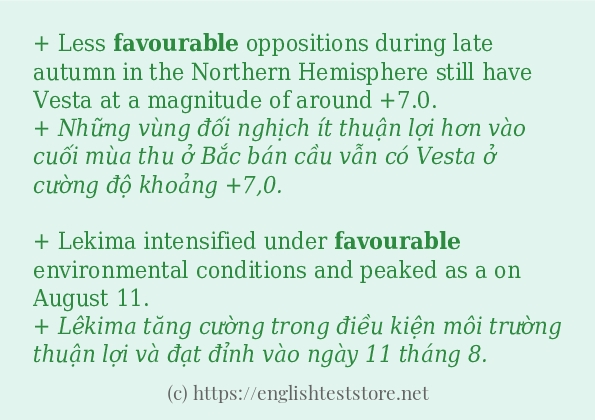 Cách sử dụng và câu ví dụ của từ favourable