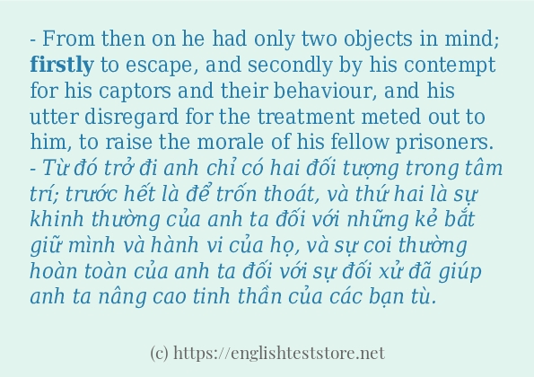 Cách sử dụng và câu ví dụ của từ firstly