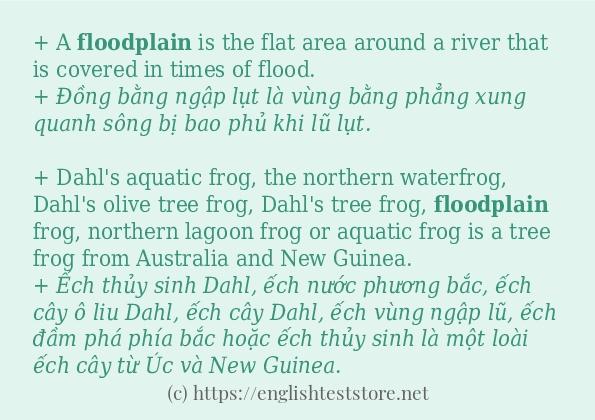Cách sử dụng và câu ví dụ của từ floodplain