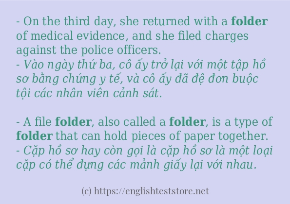 Cách sử dụng và câu ví dụ của từ folder