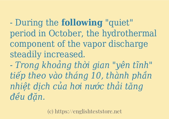 Cách sử dụng và câu ví dụ của từ following