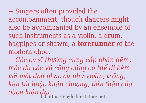 Cách sử dụng và câu ví dụ của từ forerunner