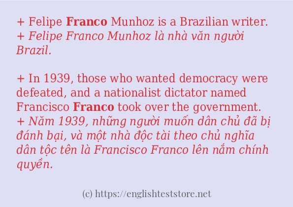 Cách sử dụng và câu ví dụ của từ franco