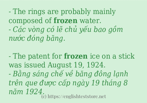 Cách sử dụng và câu ví dụ của từ frozen