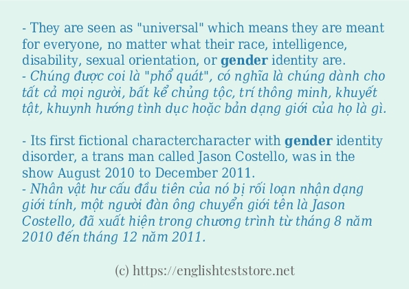 Cách sử dụng và câu ví dụ của từ gender
