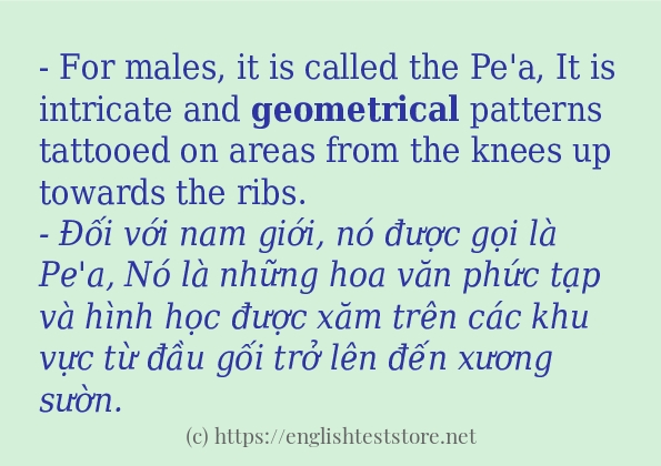 Cách sử dụng và câu ví dụ của từ geometrical Cách sử dụng và câu ví dụ của từ geometrical