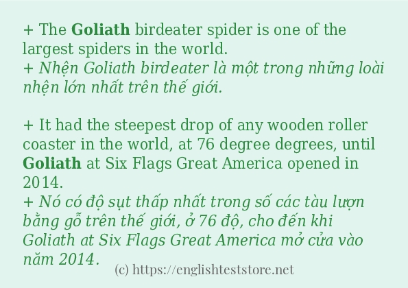Cách sử dụng và câu ví dụ của từ goliath