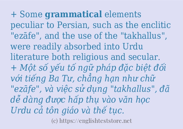 Cách sử dụng và câu ví dụ của từ grammatical