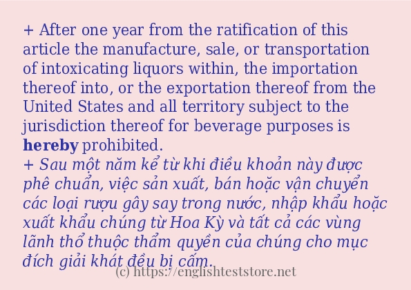 Cách sử dụng và câu ví dụ của từ hereby Cách sử dụng và câu ví dụ của từ hereby