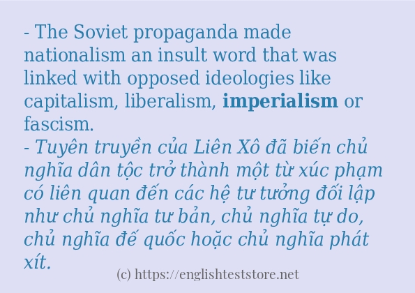 Cách sử dụng và câu ví dụ của từ imperialism Cách sử dụng và câu ví dụ của từ imperialism