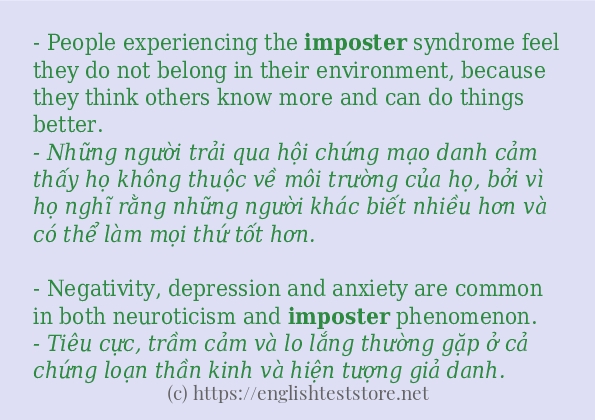 Cách sử dụng và câu ví dụ của từ imposter Cách sử dụng và câu ví dụ của từ imposter