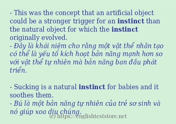 Cách sử dụng và câu ví dụ của từ instinct