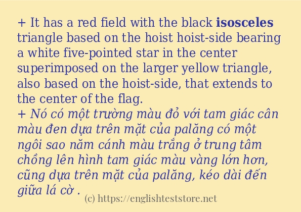 Cách sử dụng và câu ví dụ của từ isosceles