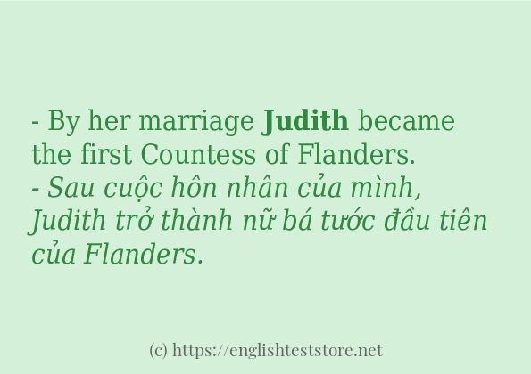 Cách sử dụng và câu ví dụ của từ judith