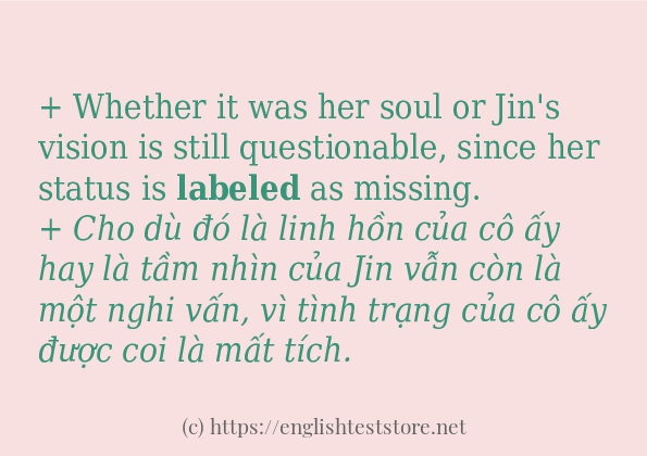 Cách sử dụng và câu ví dụ của từ labeled