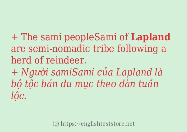 Cách sử dụng và câu ví dụ của từ lapland Cách sử dụng và câu ví dụ của từ lapland