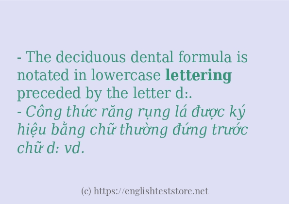 Cách sử dụng và câu ví dụ của từ lettering