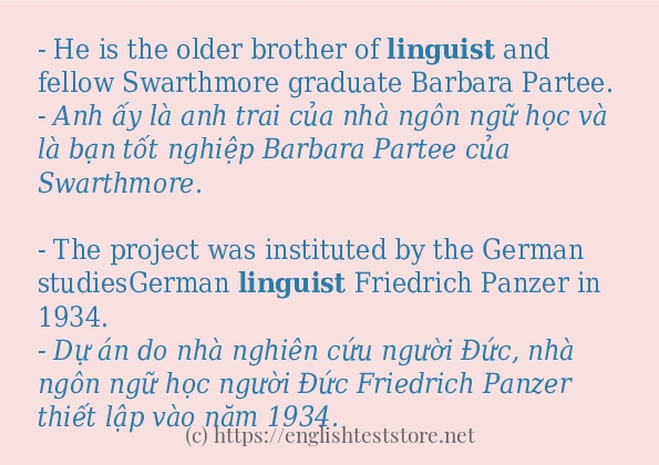 Cách sử dụng và câu ví dụ của từ linguist