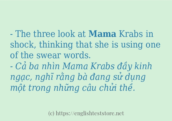 Cách sử dụng và câu ví dụ của từ mama