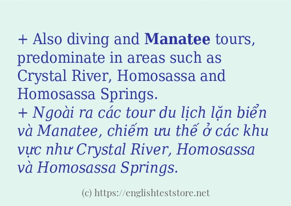 Cách sử dụng và câu ví dụ của từ manatee