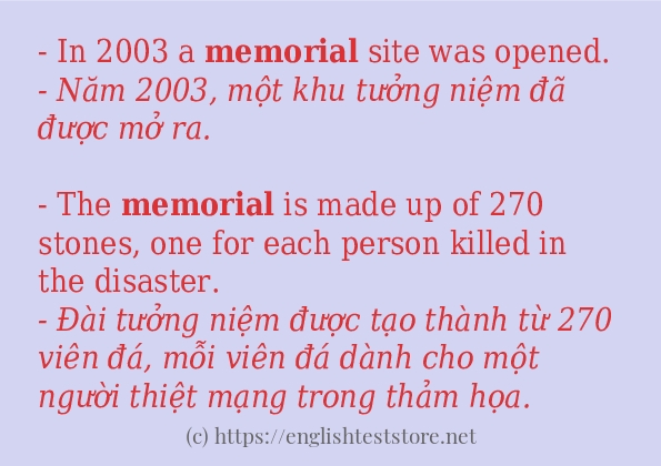 Cách sử dụng và câu ví dụ của từ memorial