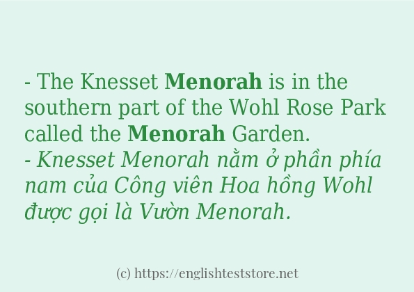 Cách sử dụng và câu ví dụ của từ menorah