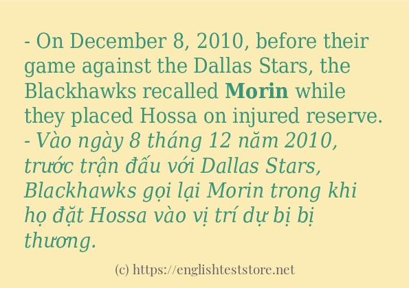 Cách sử dụng và câu ví dụ của từ morin