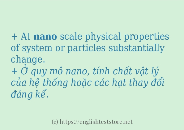 Cách sử dụng và câu ví dụ của từ nano