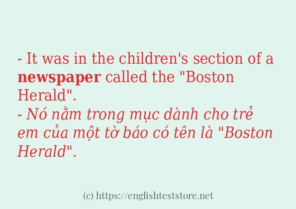 Cách sử dụng và câu ví dụ của từ newspaper Cách sử dụng và câu ví dụ của từ newspaper