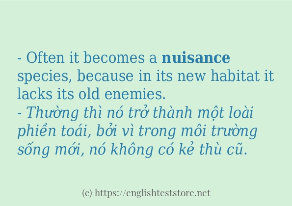 Cách sử dụng và câu ví dụ của từ nuisance