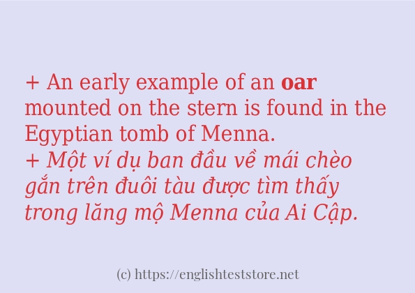 Cách sử dụng và câu ví dụ của từ oar