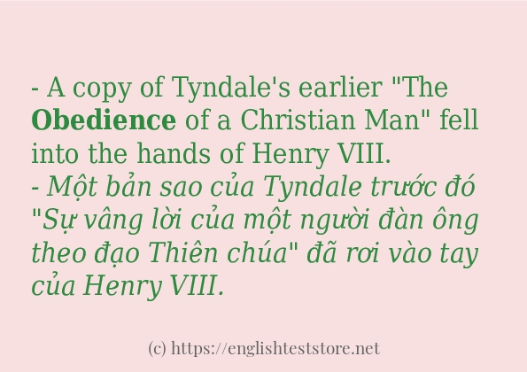 Cách sử dụng và câu ví dụ của từ obedience