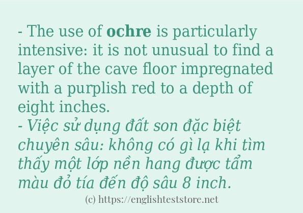 Cách sử dụng và câu ví dụ của từ ochre