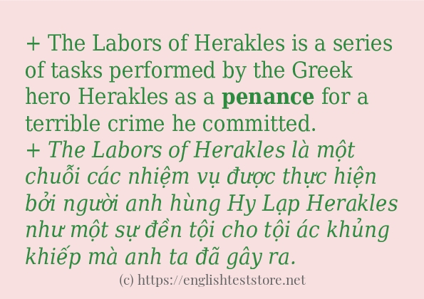 Cách sử dụng và câu ví dụ của từ penance