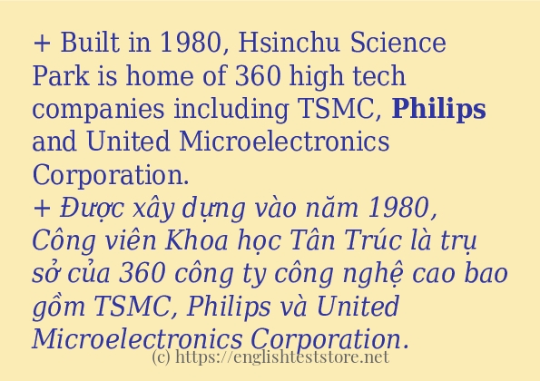 Cách sử dụng và câu ví dụ của từ philips
