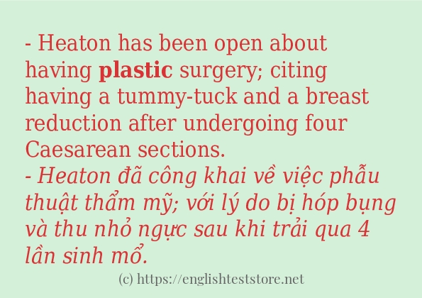 Cách sử dụng và câu ví dụ của từ plastic