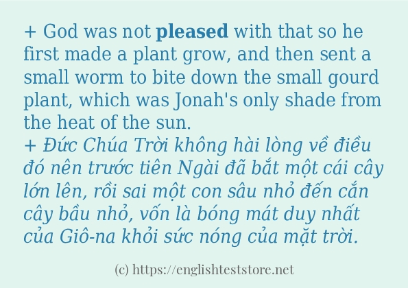 Cách sử dụng và câu ví dụ của từ pleased